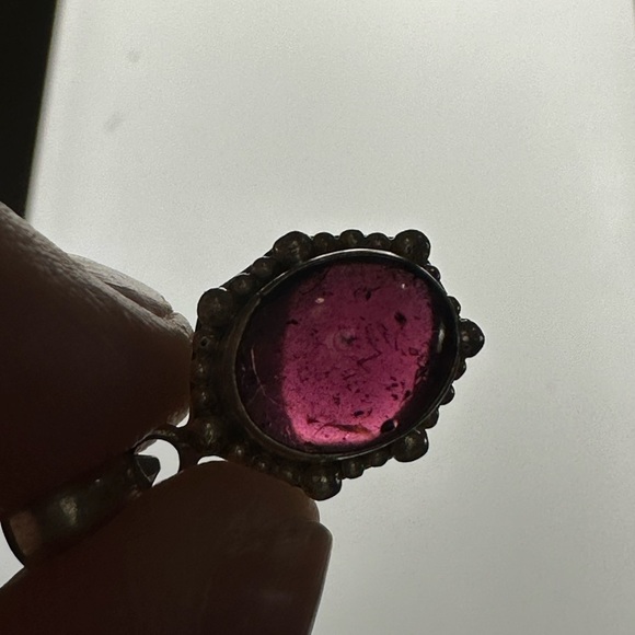 DARK purple cabuchon style 925 silver pendant - Picture 10 of 10